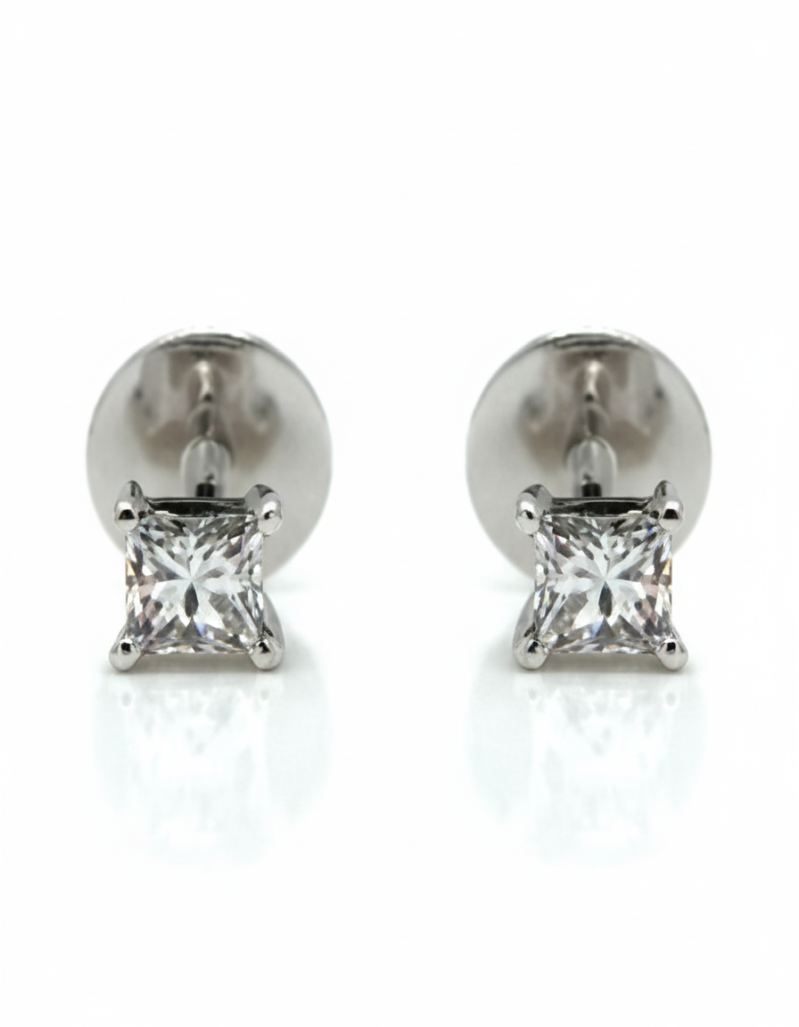 Delicate Dazzle 0.38 CTW Natural Diamond Studs in Sleek White Gold